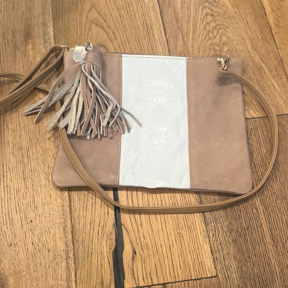 Vash Stylish Tan and White Women's Bag